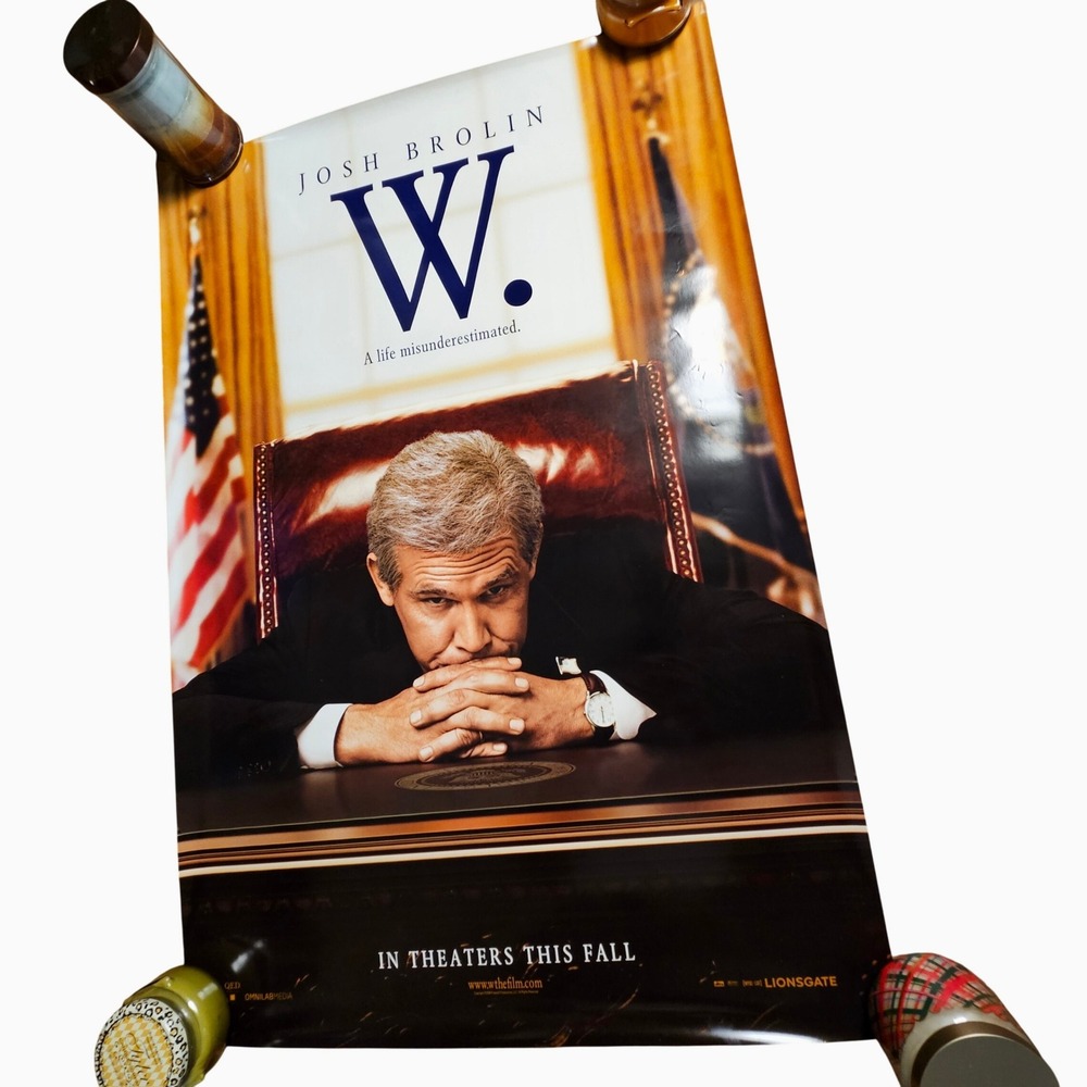 W. 2008 Original Advance Movie Poster 27x40 Josh Brolin Elizabeth Banks D/S